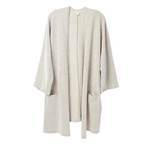 Donni Cream Ribbed Sweater Coat